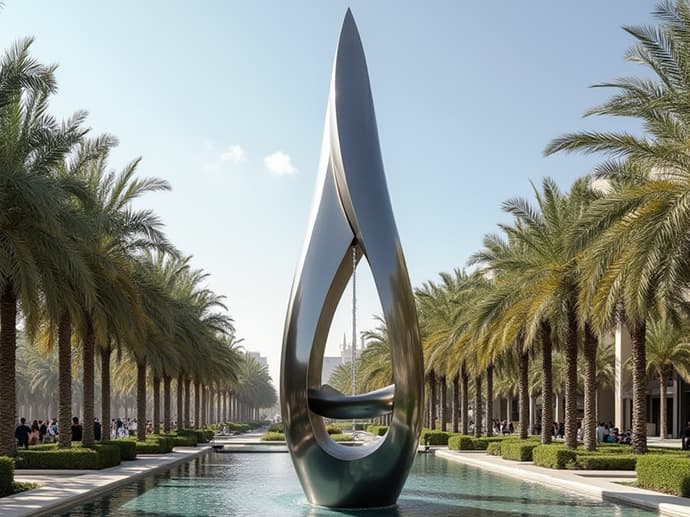 Hand Heart Stainless Sculpture